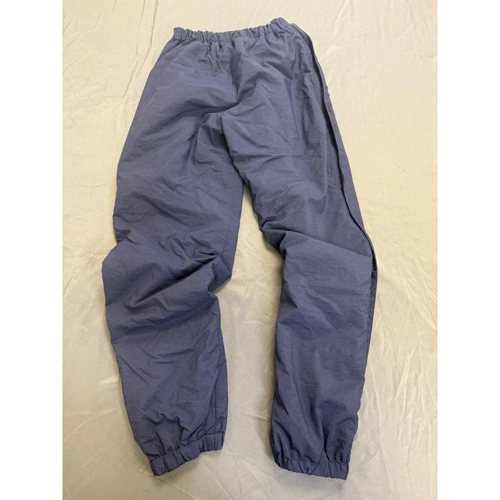 Adidas Mens Vintage Windbreaker Track Pants Navy Blue Full Side‎ Zip Trefoil L